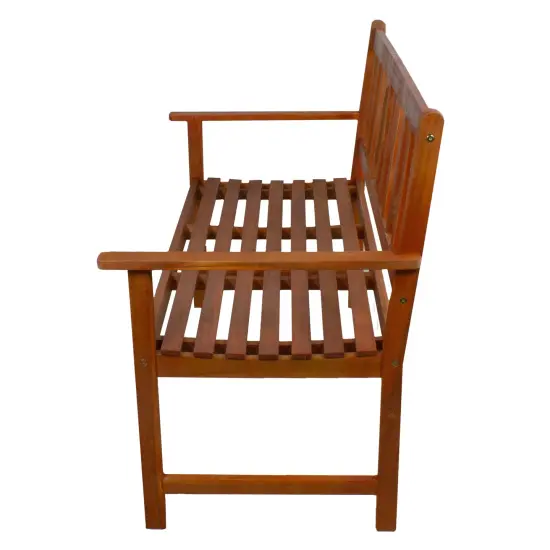 Northlight 48" Light Brown Acacia Wood Outdoor Patio Bench {5}