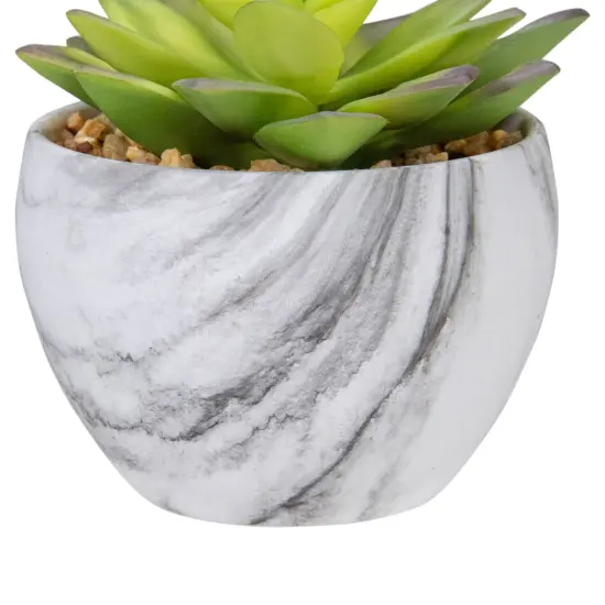 Northlight 4" Green and Purple Artificial Succulent in Faux Marble Pot {4}