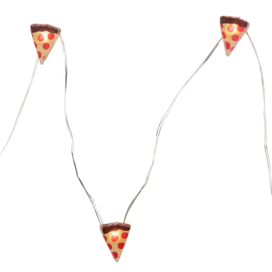 Northlight LED Pizza Fairy Lights - Warm White - 2.75' Silver Wire - 10ct Yellow {5}
