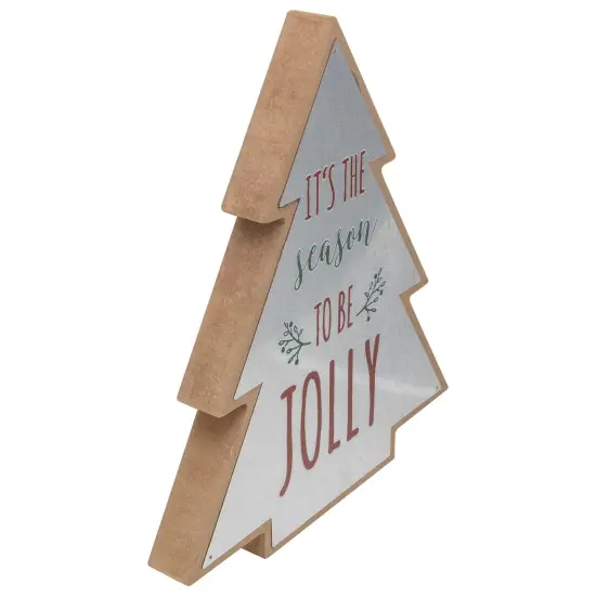 Northlight Tree Shaped "It's the Season to be Jolly" Christmas Sign - 10" Silver {4}