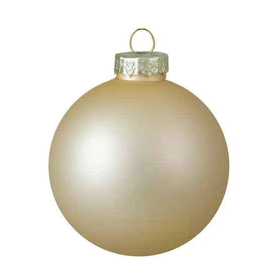 Northlight 2-Finish Glass Ball Christmas Ornaments - 2.5" (60mm) - Gold - 9ct {4}