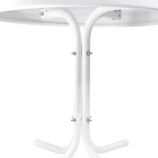 Northlight 22" Outdoor Retro Tulip Steel Side Table, White {5}