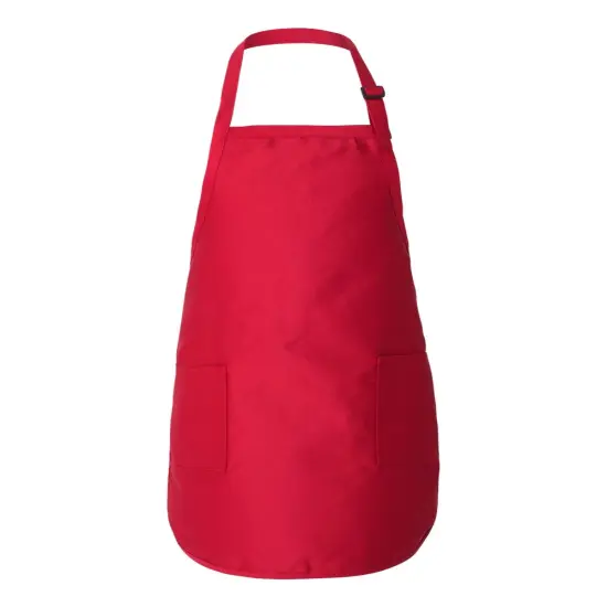 Q-Tees&reg; Full-Length Apron with Pockets Red {1}