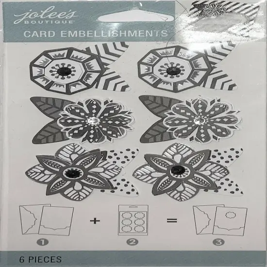 Jolee's Boutique Neutral Flowers Card Embellishments {1}