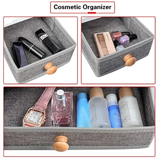 Wood Expandable Desktop Bookshelf Counter Bookcase Adjustable with Drawers Desktop Shelves Rack Storage Organizer for Office Supplies,Makeup,White.Petent Pending {6}