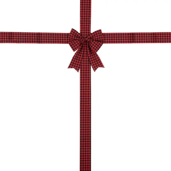 Northlight 14' Red Buffalo Plaid Christmas Door Bow {4}