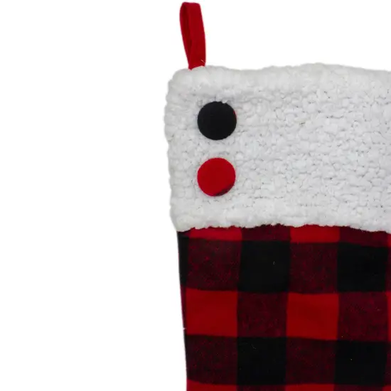 Northlight 23" Black and Red Rustic Buffalo Plaid Christmas Stocking {5}