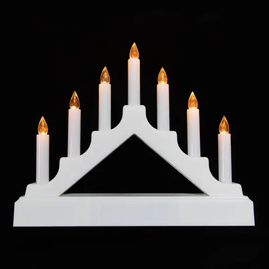 Northlight LED Lighted Christmas Candelabra Bridge - White Base - 13" {4}