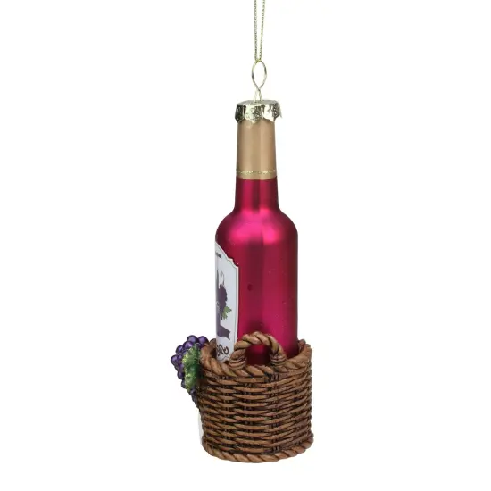 Northlight 6.25" Pink and Brown Wine Bottle Hanging Christmas Ornament {4}