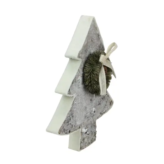 Northlight Birchwood Christmas Tree with Wreath and Bow Decoration - 12" Gray {4}