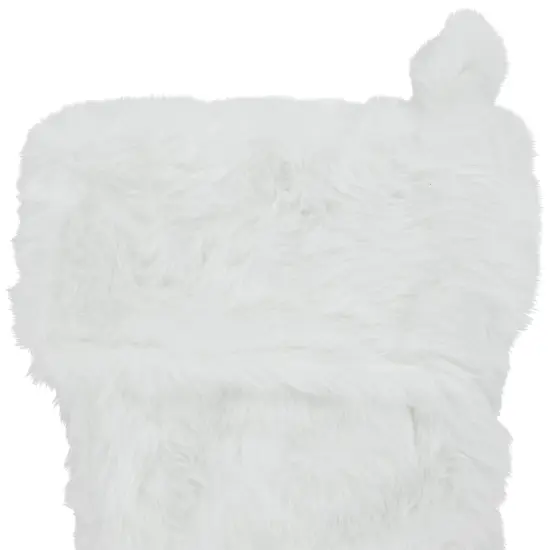 Northlight 19" White Plush Christmas Stocking {5}