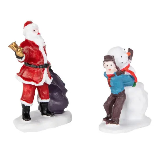 Northlight 7-Piece Christmas Village Figurine and Tree Display Set Red {5}