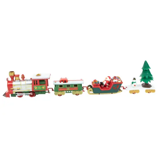 Northlight 31pc Battery Operated Lighted and Animated Christmas Tree Train Set with Sound Silver {5}