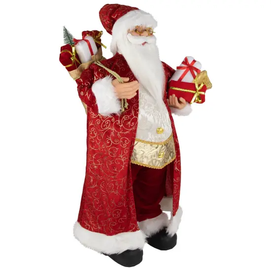 Northlight 32" Red and Gold Santa Claus with Gifts Christmas Figure {4}
