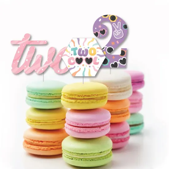 Big Dot of Happiness Two Cool - Girl - DIY Shaped Pastel 2nd Birthday Party Cut-Outs - 24 Count {4}