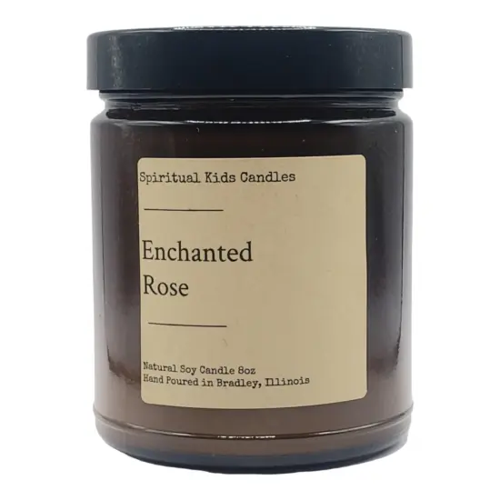 Enchanted Rose 8oz Glass Jar Candle Hand Poured with All Natural Soy Wax and Fragrant/Essential Oils! {1}