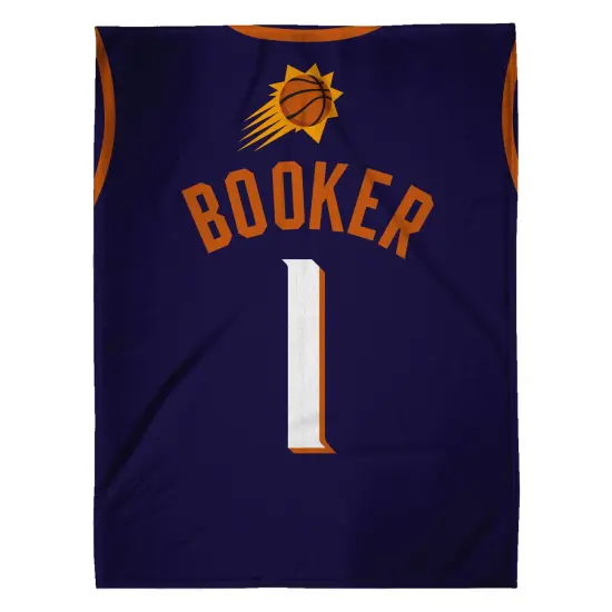 Sleep Squad Phoenix Suns Devin Booker 60&rdquo; x 80&rdquo; Raschel Plush Jersey Basketball Blanket {2}
