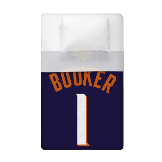 Sleep Squad Phoenix Suns Devin Booker 60&rdquo; x 80&rdquo; Raschel Plush Jersey Basketball Blanket {3}