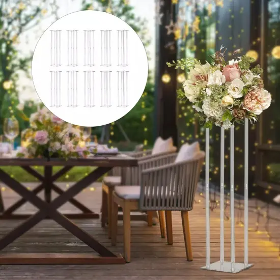 10Pcs Flower Stand Acrylic Column Acrylic Wedding Centerpieces Table Decor 31.5" {2}