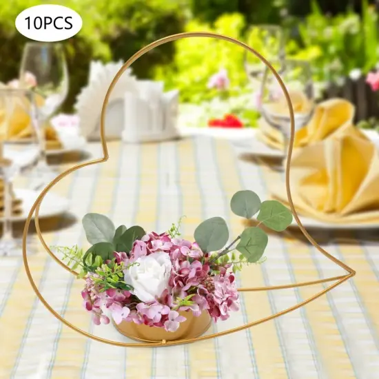 10 Pcs Gold Metal Geometric Centerpiece Elegant Wedding Centerpieces {3}