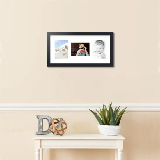 ArtToFrames Collage Photo Picture Frame with 3 - 5x7 inch Openings, Framed in Black with Over 62 Mat Color Options and Plexi Glass (CSM-3926-114) {2}