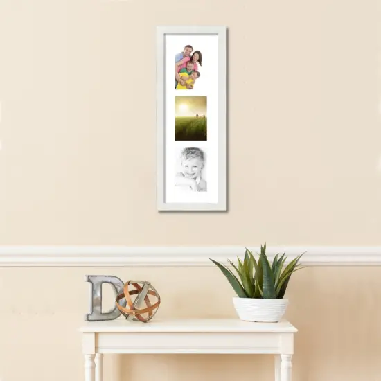 ArtToFrames Collage Photo Picture Frame with 3 - 5x7 inch Openings, Framed in White with Over 62 Mat Color Options and Plexi Glass (CSM-3966-138) {2}