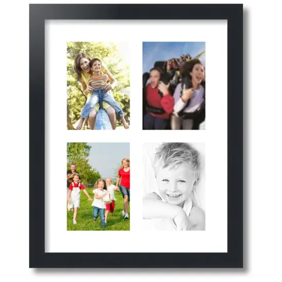 ArtToFrames Collage Photo Picture Frame with 4 - 5x7 inch Openings, Framed in Black with Over 62 Mat Color Options and Regular Glass (CSM-3926-3) {1}