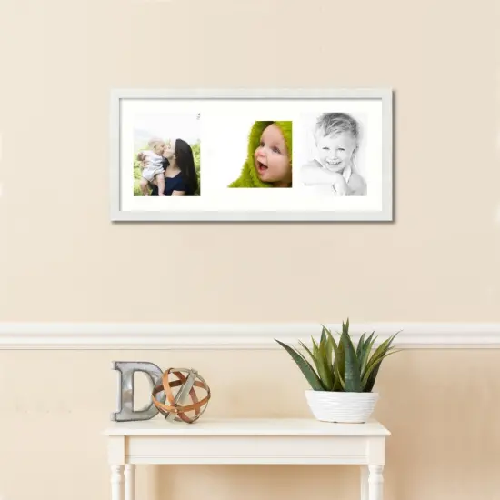 ArtToFrames Collage Photo Picture Frame with 3 - 8x10 inch Openings, Framed in White with Over 62 Mat Color Options and Plexi Glass (CSM-3966-117) {2}