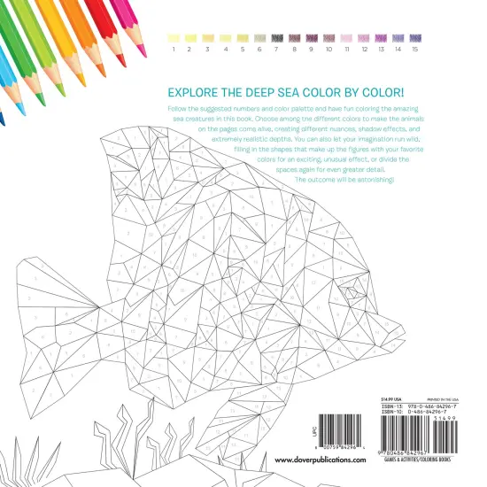 Ocean Life Geometric Color By Number Book-Softcover {3}