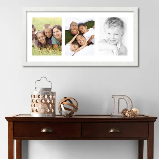 ArtToFrames Collage Photo Picture Frame with 3 - 8.5x11 inch Openings, Framed in White with Over 62 Mat Color Options and Plexi Glass (CSM-3966-28) {2}