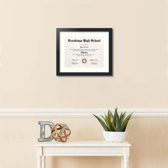 ArtToFrames Collage Photo Picture Frame with 1 - 11x14 inch Openings, Framed in Black with Over 62 Mat Color Options and Regular Glass (CSM-3926-726) {2}