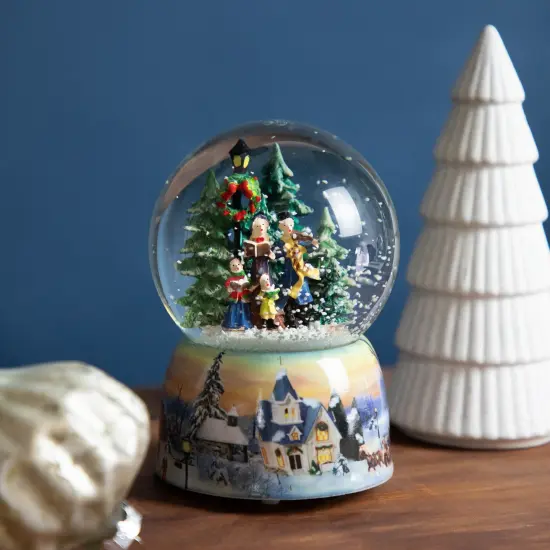 Northlight Christmas Carolers Winter Scene Musical Snow Globe - 6" Green {3}