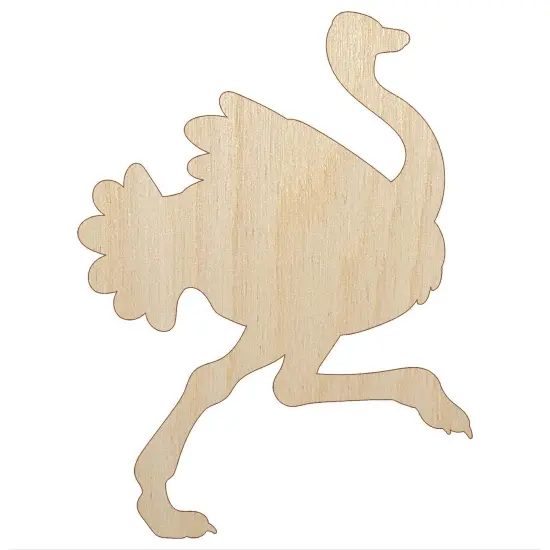 Ostrich Running Unfinished Wood Shape Piece Cutout for DIY Craft Projects {7}