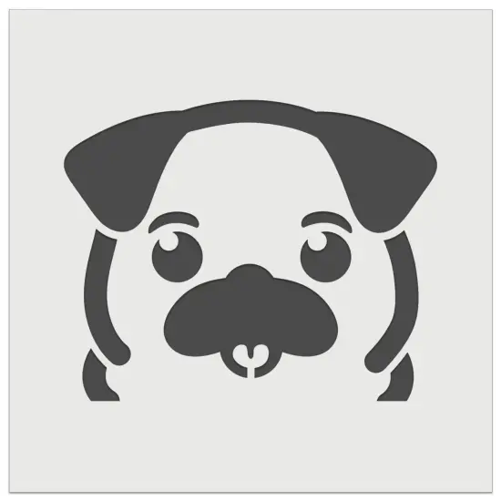 Peeking Pug Dog Wall Cookie DIY Craft Reusable Stencil {7}