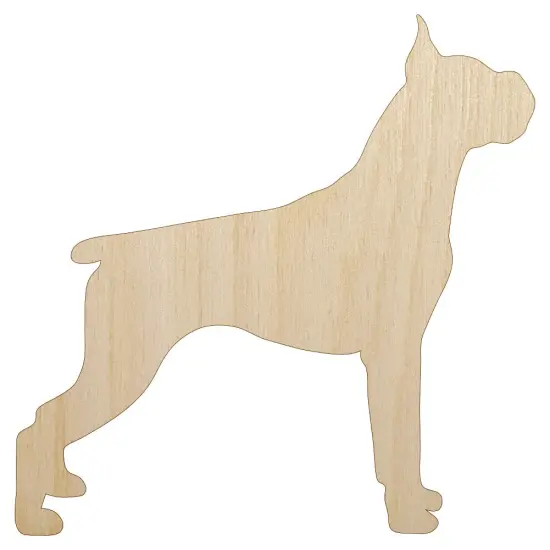 Boxer Dog Solid Unfinished Wood Shape Piece Cutout for DIY Craft Projects {1}