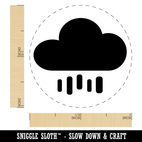Rain Cloud Solid Self-Inking Rubber Stamp for Stamping Crafting Planners Red {1}