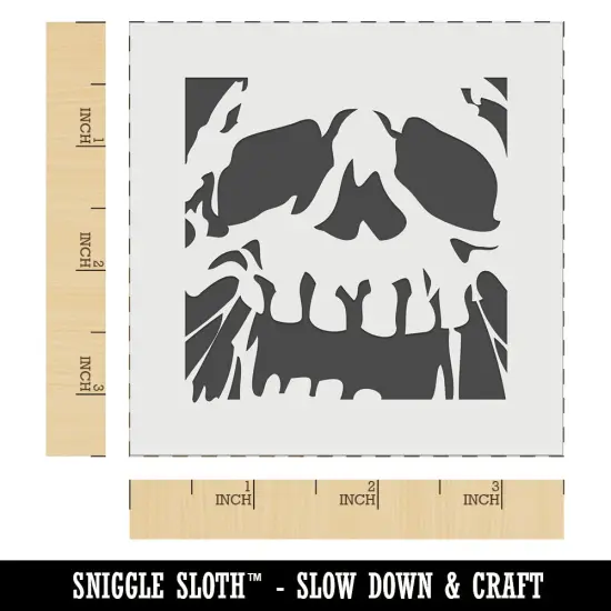 Negative Skull Spooky Bone Face Halloween Wall Cookie DIY Craft Reusable Stencil {6}
