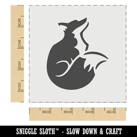Sitting Fox Looking Up Wall Cookie DIY Craft Reusable Stencil {7}