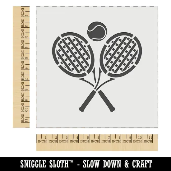 Tennis Rackets Crossed Ball Racquet Sports Wall Cookie DIY Craft Reusable Stencil {1}