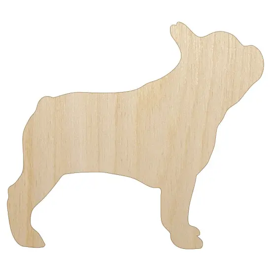 French Bulldog Dog Solid Unfinished Wood Shape Piece Cutout for DIY Craft Projects {1}