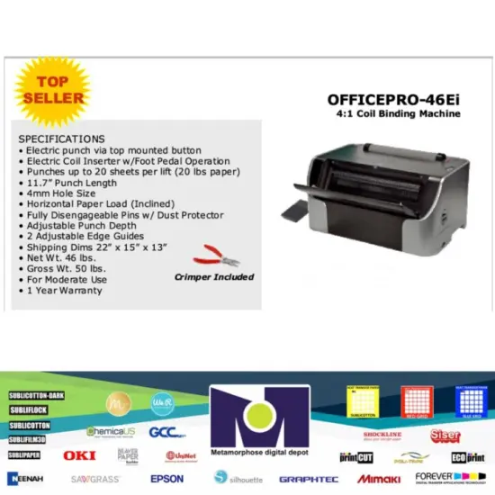 OFFICEPRO-46Ei 4:1 Coil Binding Machine DIY {1}