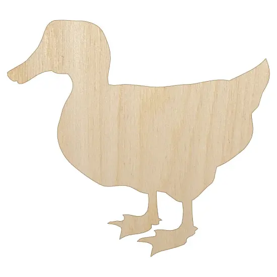 Duck Standing Mallard Solid Unfinished Wood Shape Piece Cutout for DIY Craft Projects {1}
