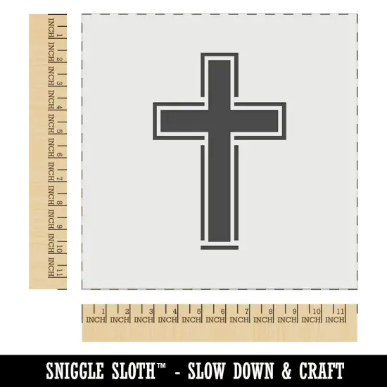 Cross with Outline Christian Wall Cookie DIY Craft Reusable Stencil {1}