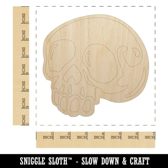 Creepy Skull Halloween Unfinished Wood Shape Piece Cutout for DIY Craft Projects {1}