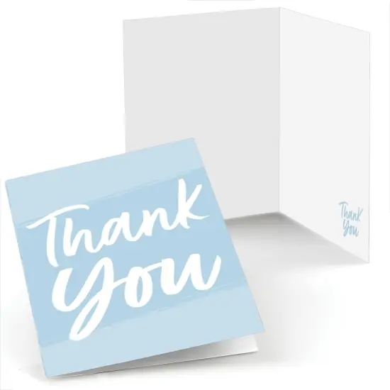 Big Dot of Happiness Dusty Blue Elegantly Simple - Guest Party Favors Thank You Cards (8 count) {1}