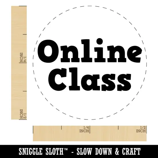 Online Class School Fun Text Self-Inking Rubber Stamp for Stamping Crafting Planners Orange {1}