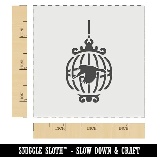 Finch in a Bird Cage Wall Cookie DIY Craft Reusable Stencil {5}