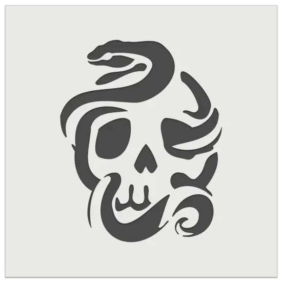 Sinister Skull with Snake Serpent Wall Cookie DIY Craft Reusable Stencil {2}
