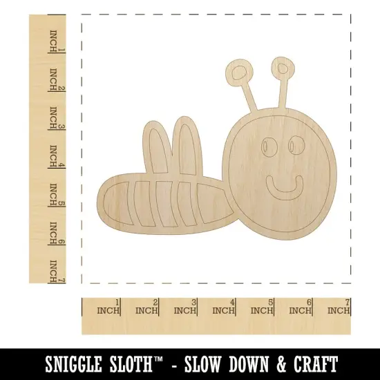 Sweet Bee Doodle Unfinished Wood Shape Piece Cutout for DIY Craft Projects {1}