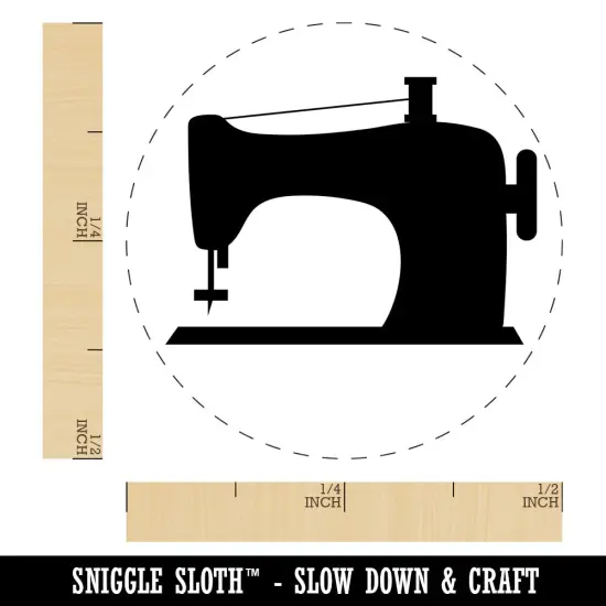 Sewing Machine Silhouette Self-Inking Rubber Stamp for Stamping Crafting Planners Orange {1}